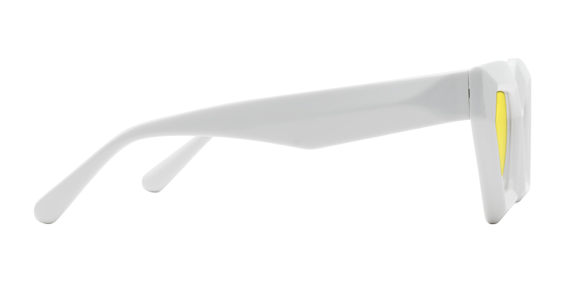 Side of Giptoo in White with Medium Yellow Tinted Lenses