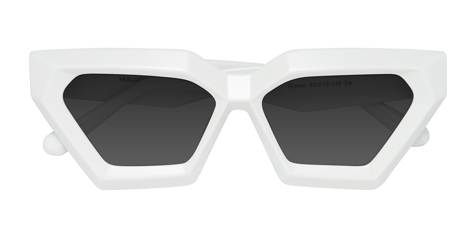 Folded Front of Giptoo in White with Gray Tinted Lenses
