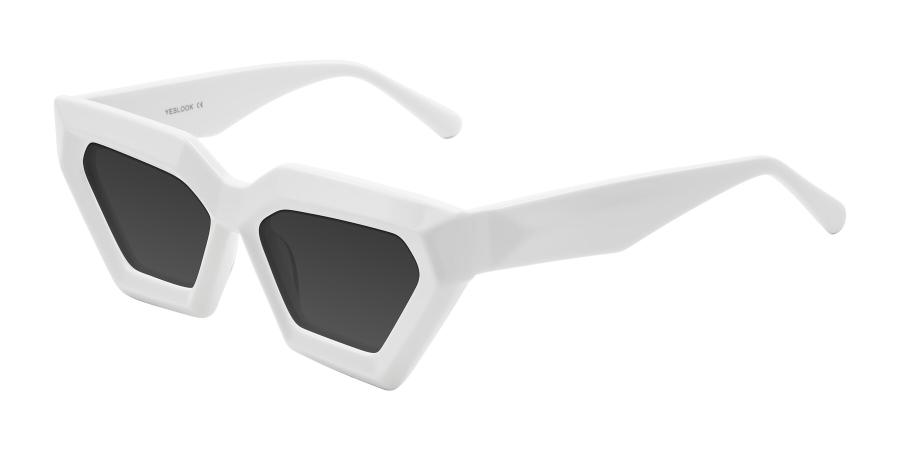Angle of Giptoo in White with Gray Tinted Lenses