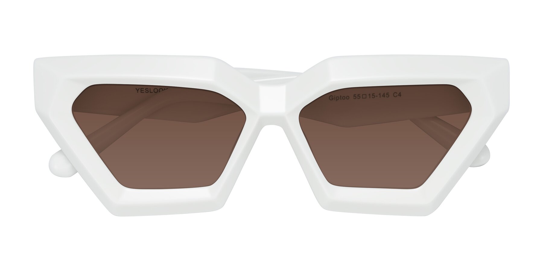 Folded Front of Giptoo in White with Brown Tinted Lenses