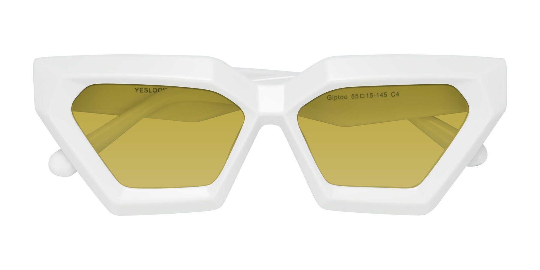 Folded Front of Giptoo in White with Champagne Tinted Lenses