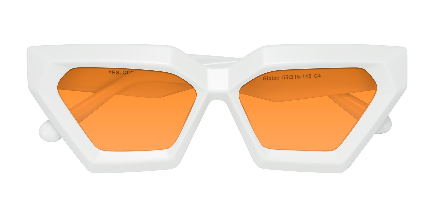 Folded Front of Giptoo in White with Orange Tinted Lenses