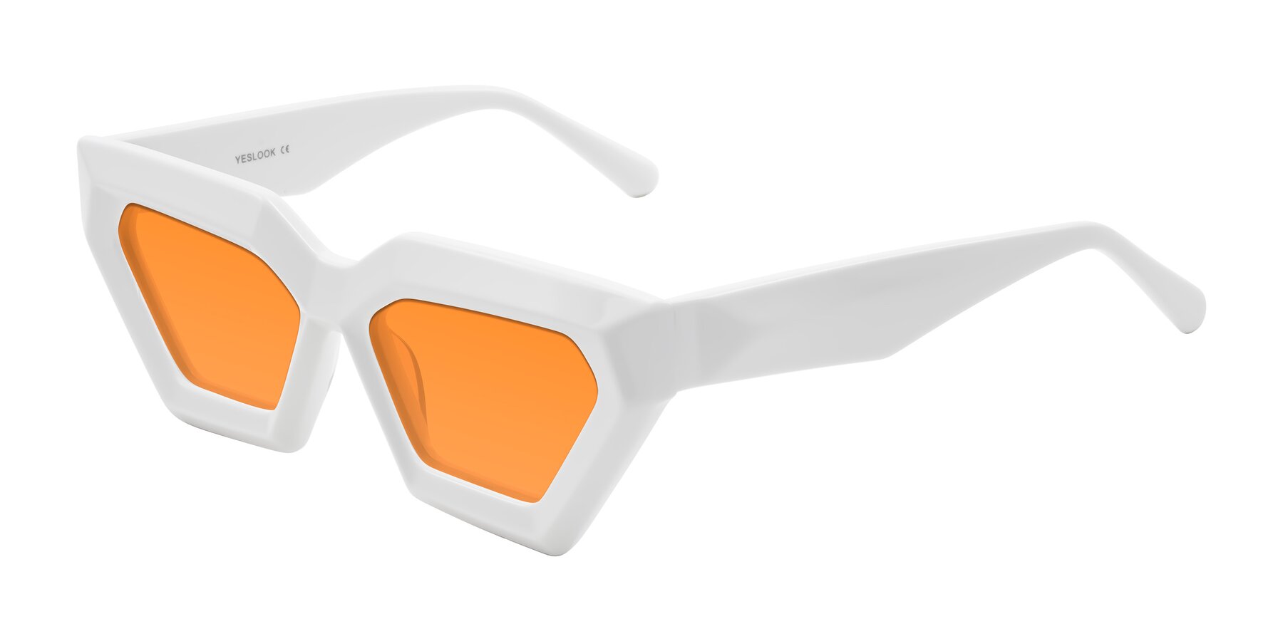 Angle of Giptoo in White with Orange Tinted Lenses