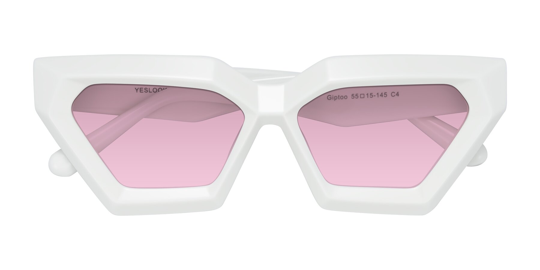 Folded Front of Giptoo in White with Light Wine Tinted Lenses