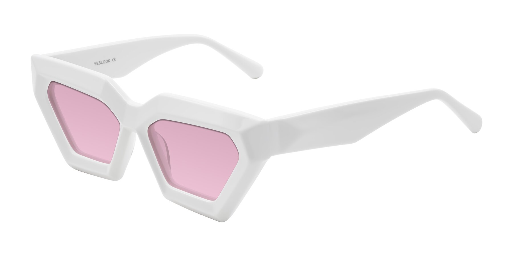 Angle of Giptoo in White with Light Wine Tinted Lenses