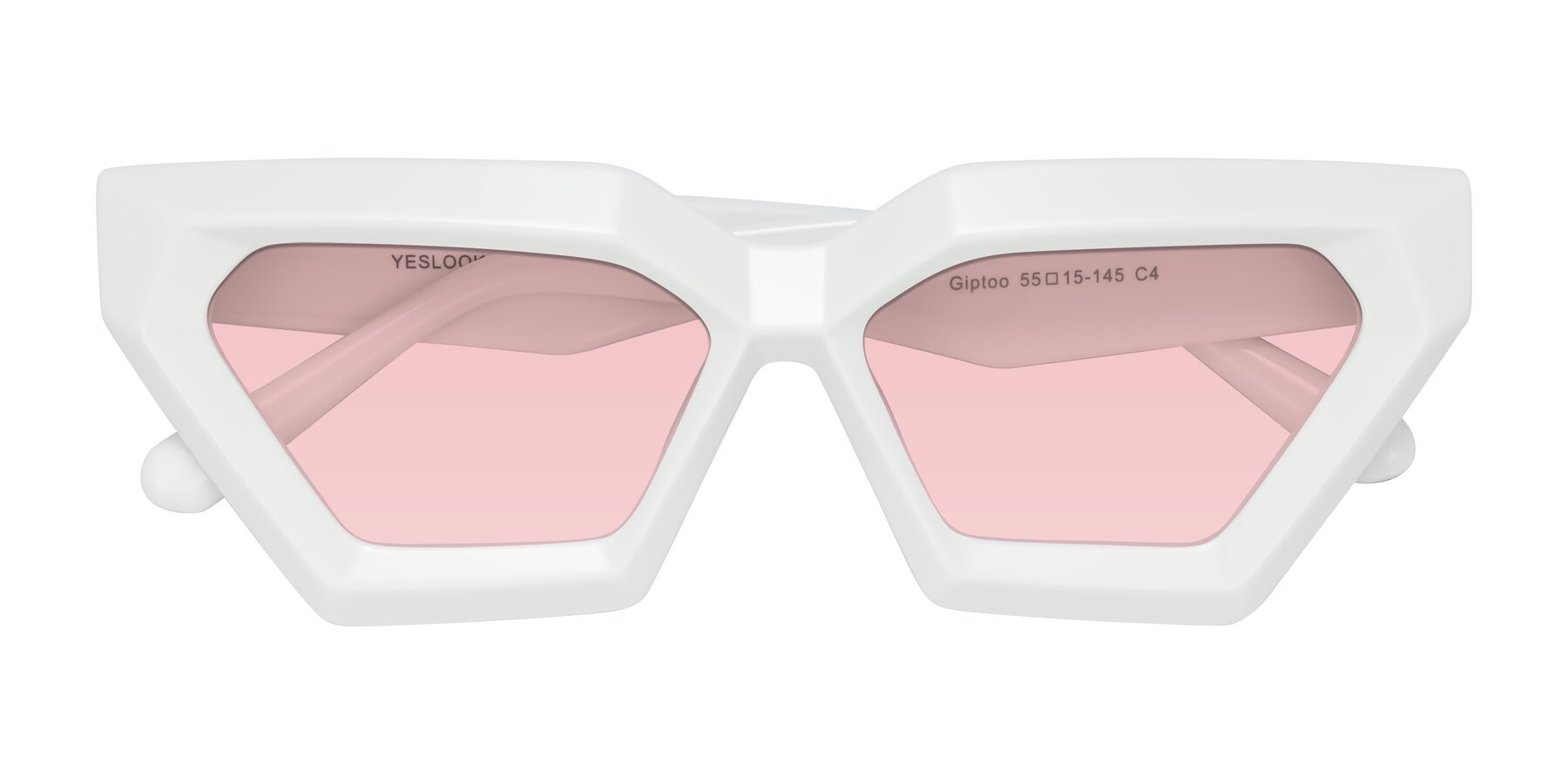 Folded Front of Giptoo in White with Light Garnet Tinted Lenses
