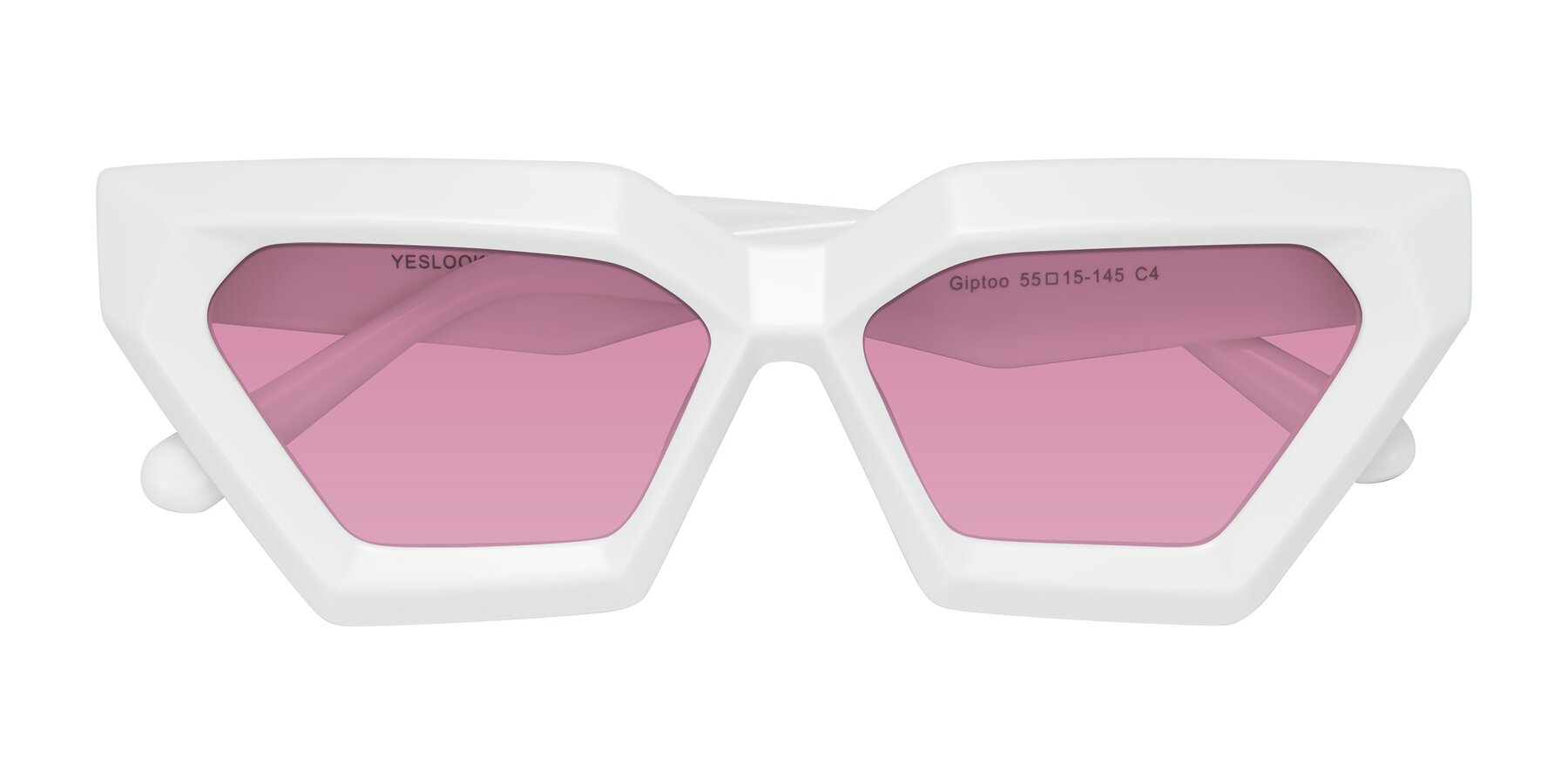 Folded Front of Giptoo in White with Medium Wine Tinted Lenses
