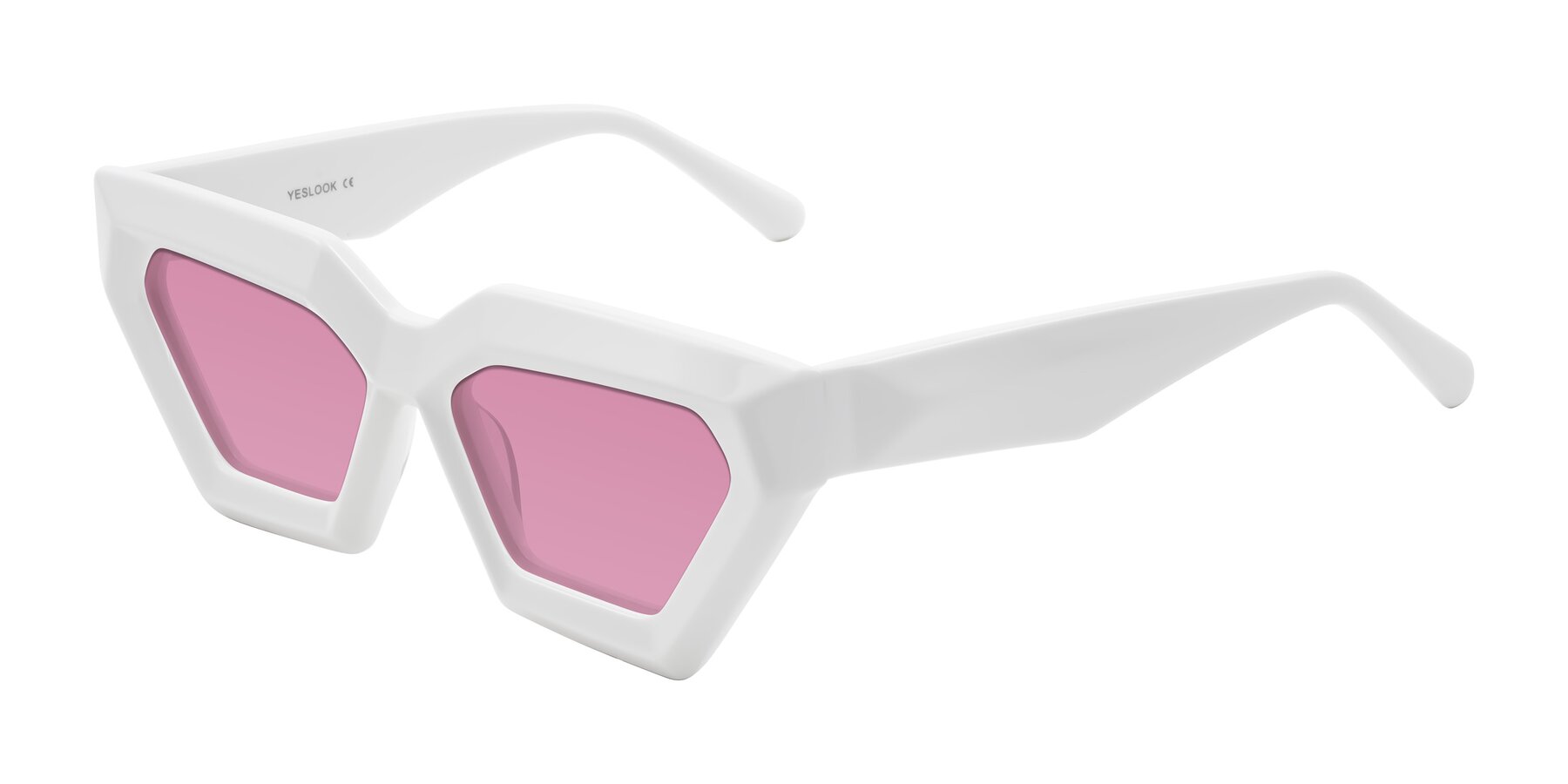 Angle of Giptoo in White with Medium Wine Tinted Lenses