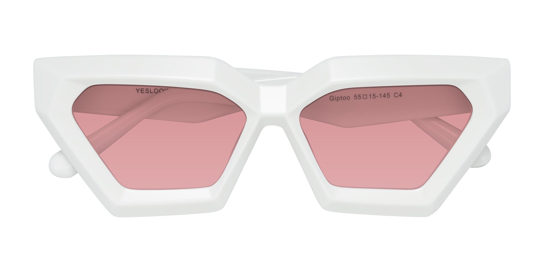Folded Front of Giptoo in White with Medium Garnet Tinted Lenses
