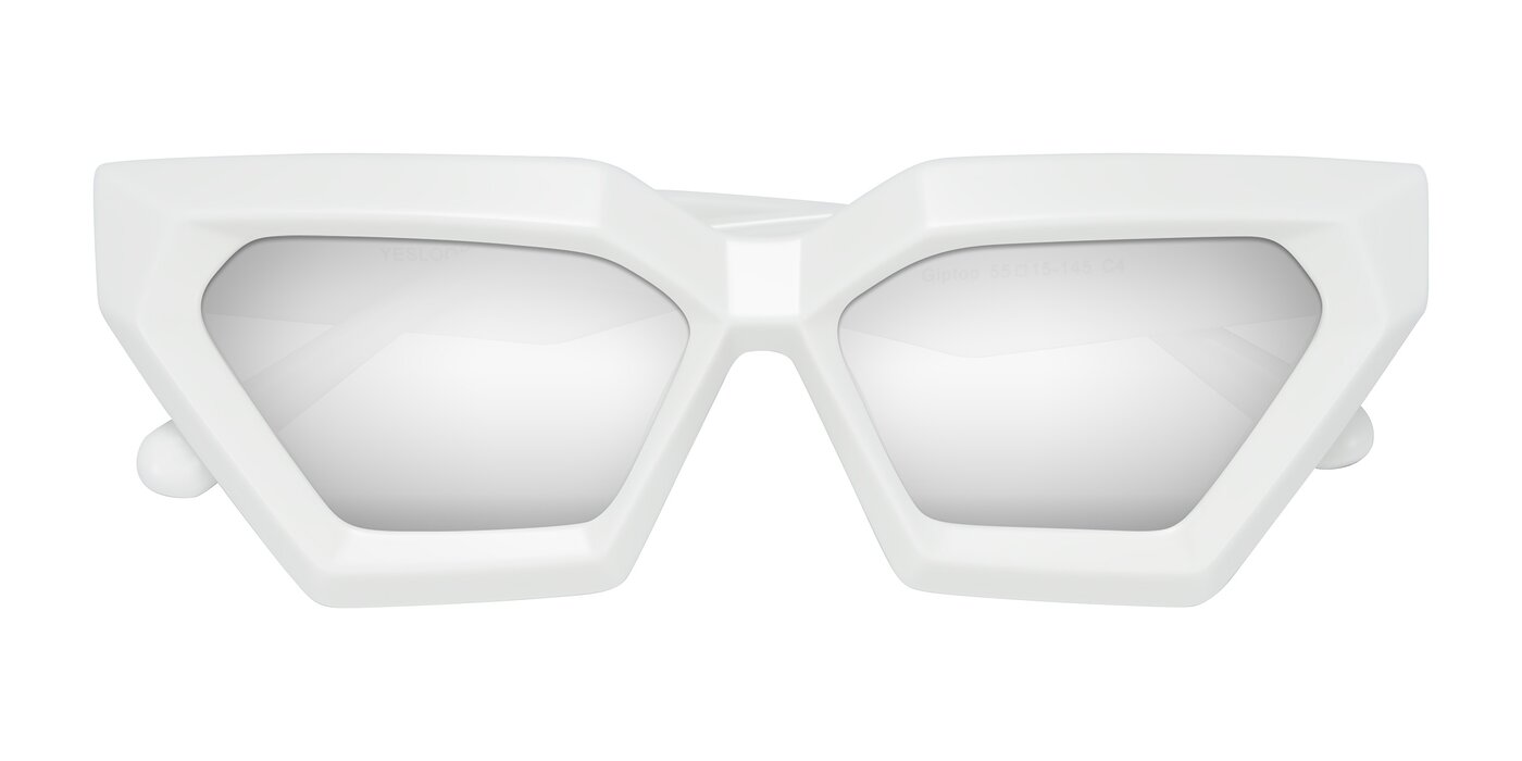 Giptoo - White Flash Mirrored Sunglasses