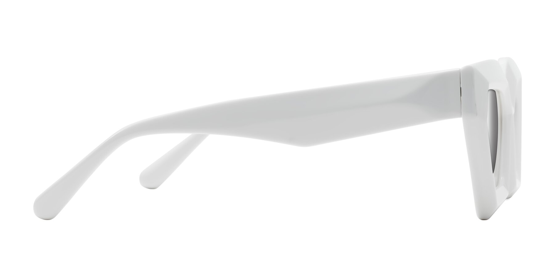 Side of Giptoo in White with Silver Mirrored Lenses