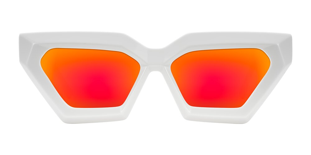 Giptoo - White Flash Mirrored Sunglasses