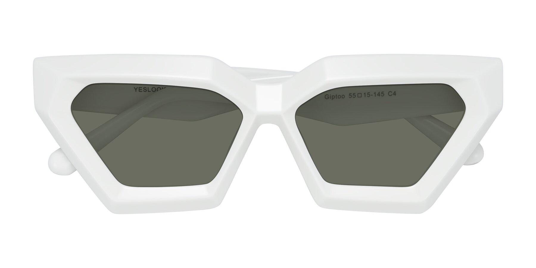 Folded Front of Giptoo in White with Gray Polarized Lenses