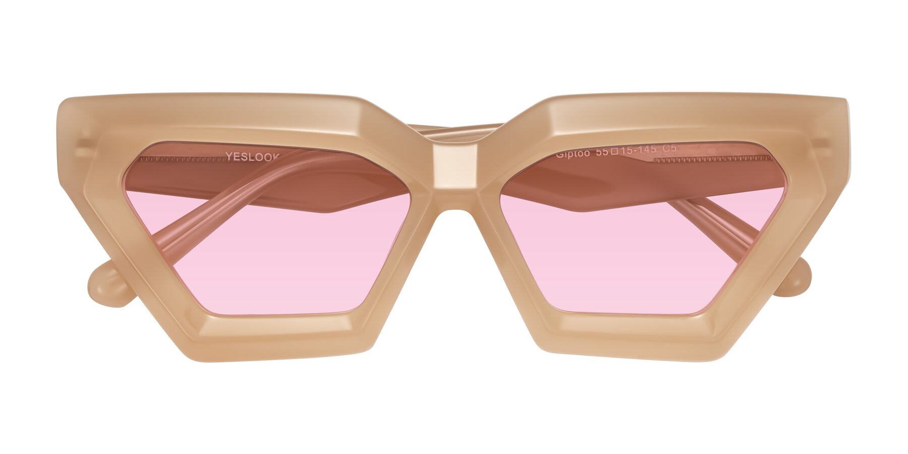 Folded Front of Giptoo in Creamy Beige with Light Pink Tinted Lenses