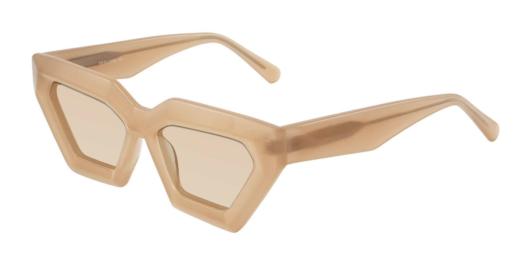 Angle of Giptoo in Creamy Beige with Light Brown Tinted Lenses