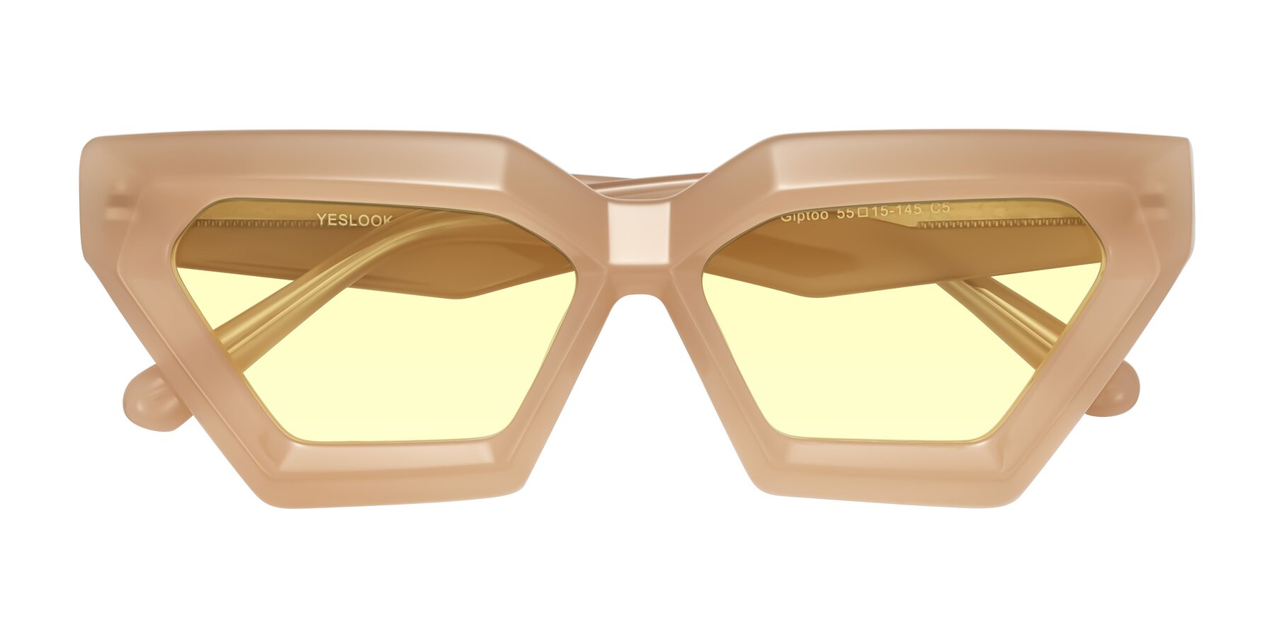 Folded Front of Giptoo in Creamy Beige with Light Yellow Tinted Lenses