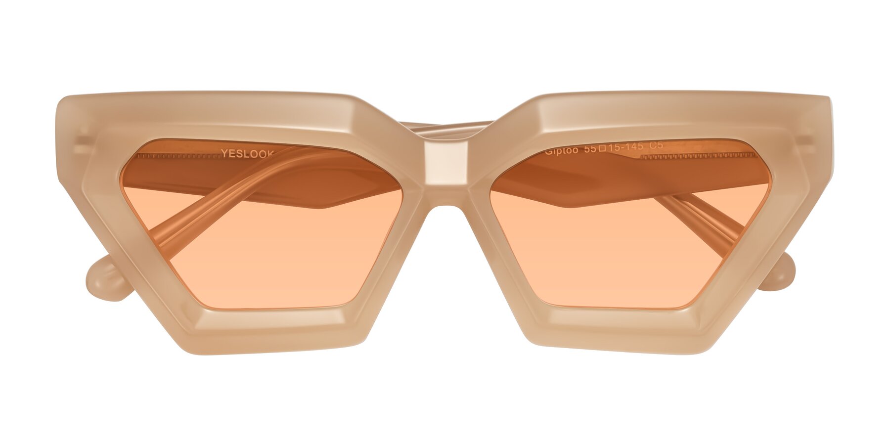 Folded Front of Giptoo in Creamy Beige with Light Orange Tinted Lenses