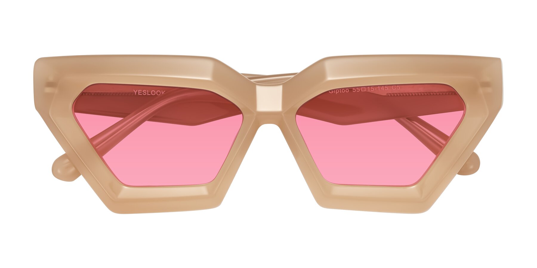Folded Front of Giptoo in Creamy Beige with Pink Tinted Lenses