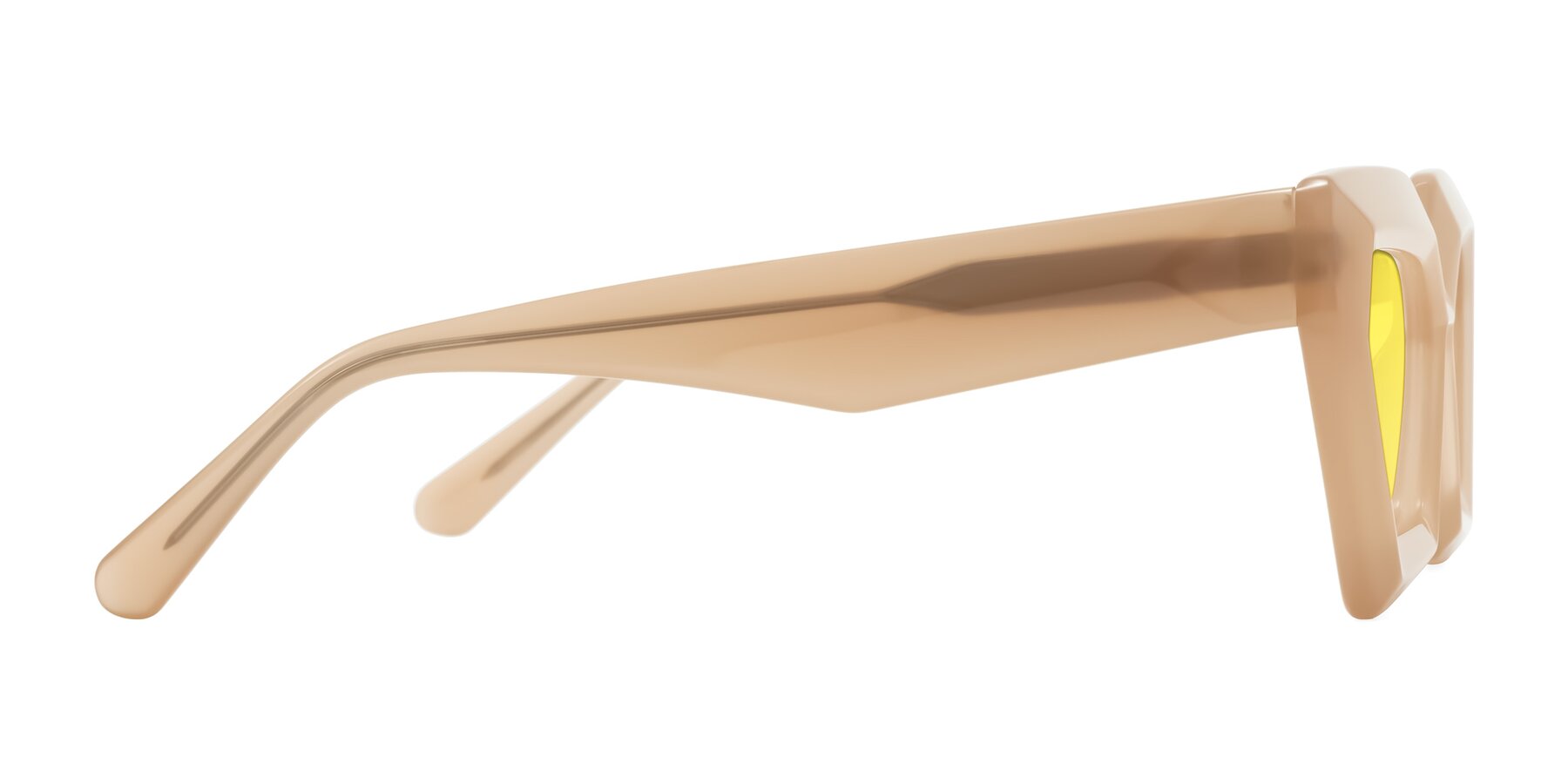 Side of Giptoo in Creamy Beige with Medium Yellow Tinted Lenses