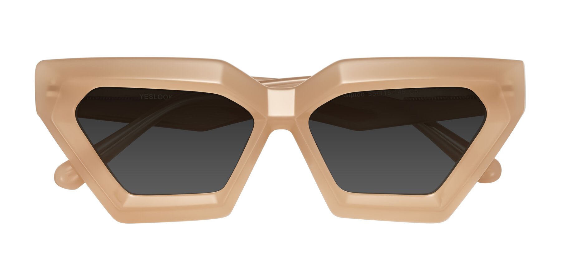 Folded Front of Giptoo in Creamy Beige with Gray Tinted Lenses
