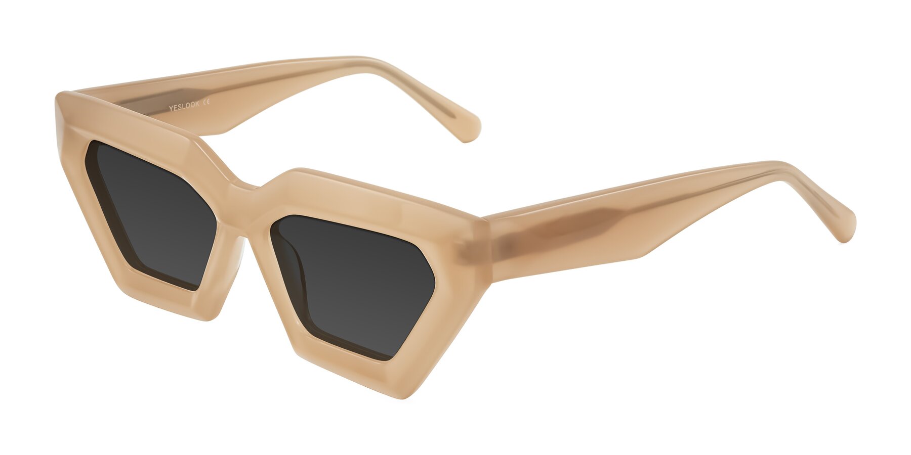 Angle of Giptoo in Creamy Beige with Gray Tinted Lenses