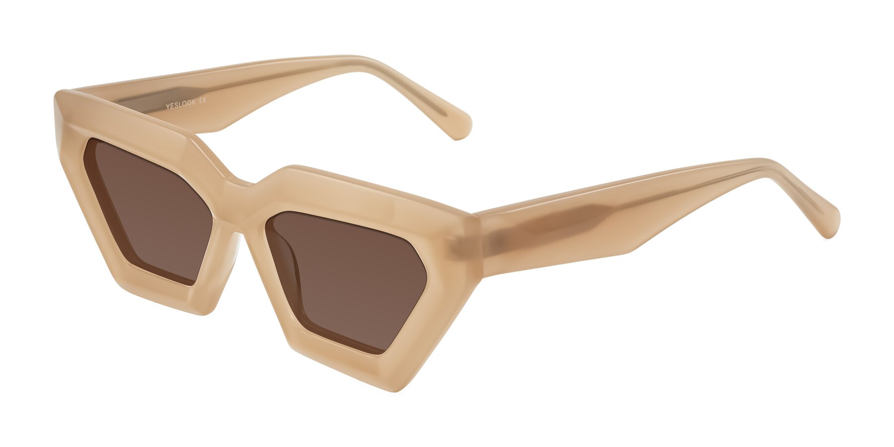 Angle of Giptoo in Creamy Beige with Brown Tinted Lenses