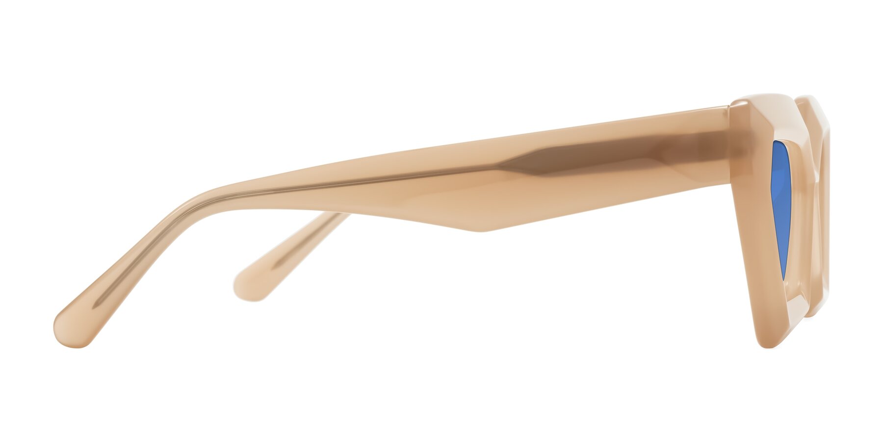 Side of Giptoo in Creamy Beige with Blue Tinted Lenses