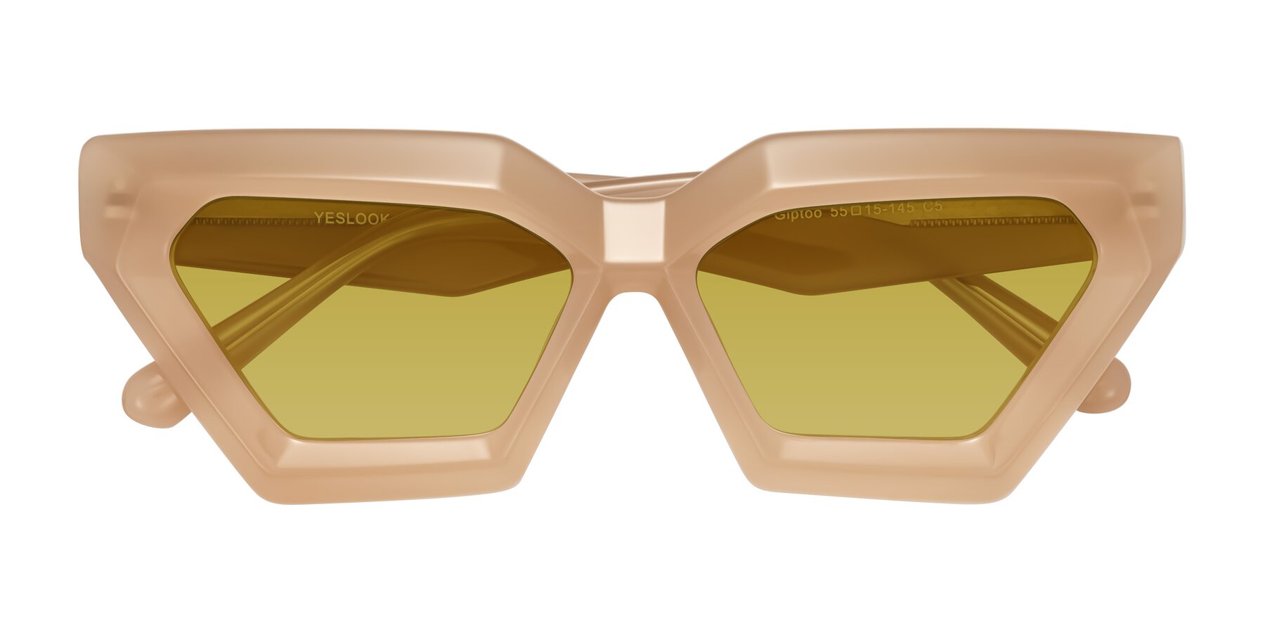 Folded Front of Giptoo in Creamy Beige with Champagne Tinted Lenses
