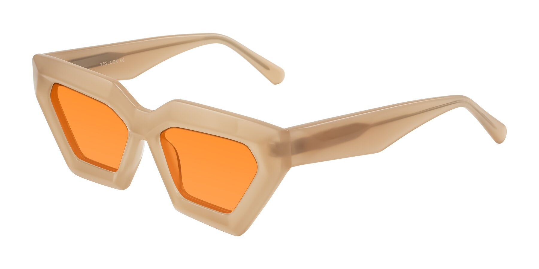 Angle of Giptoo in Creamy Beige with Orange Tinted Lenses