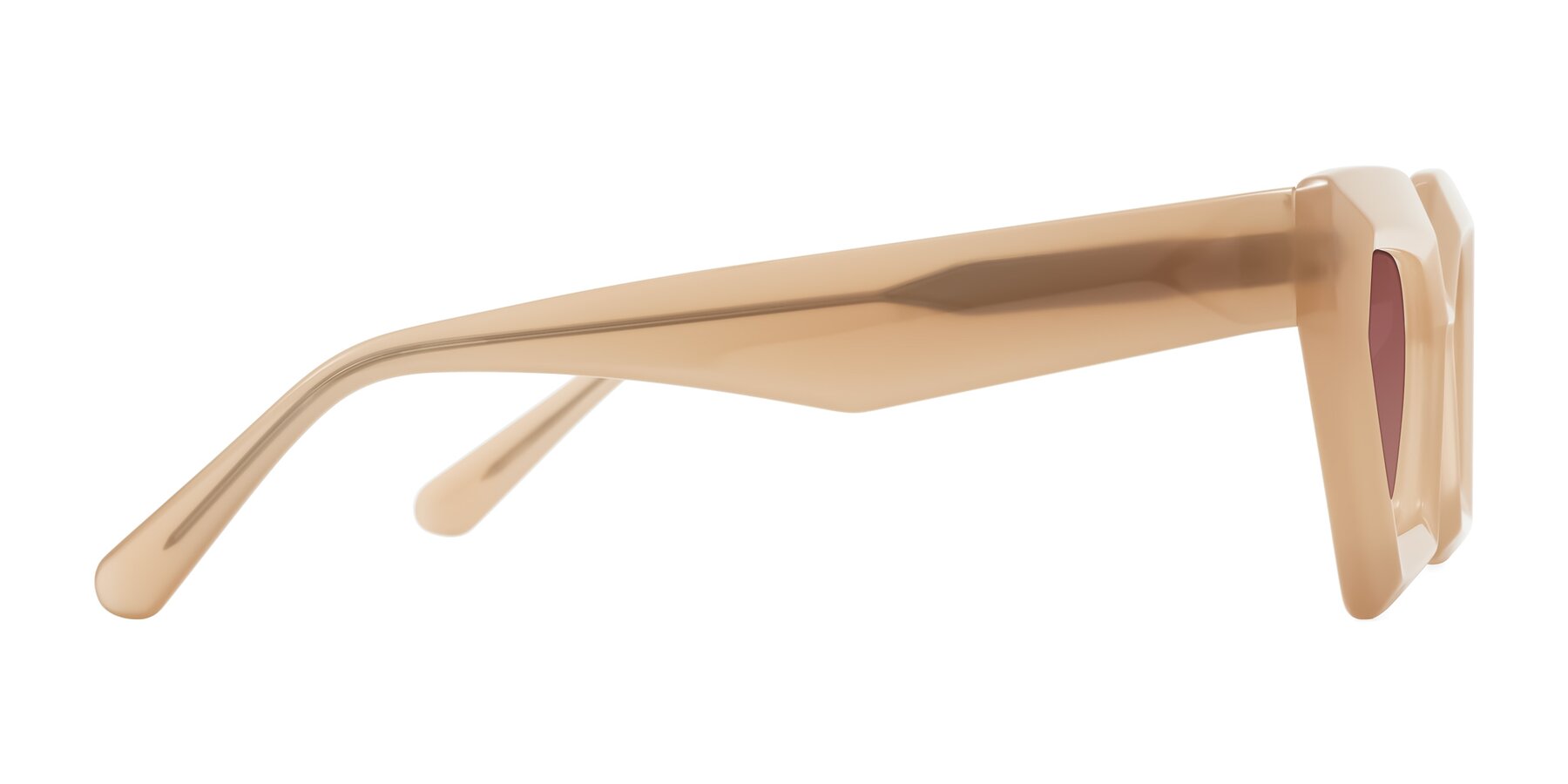 Side of Giptoo in Creamy Beige with Garnet Tinted Lenses