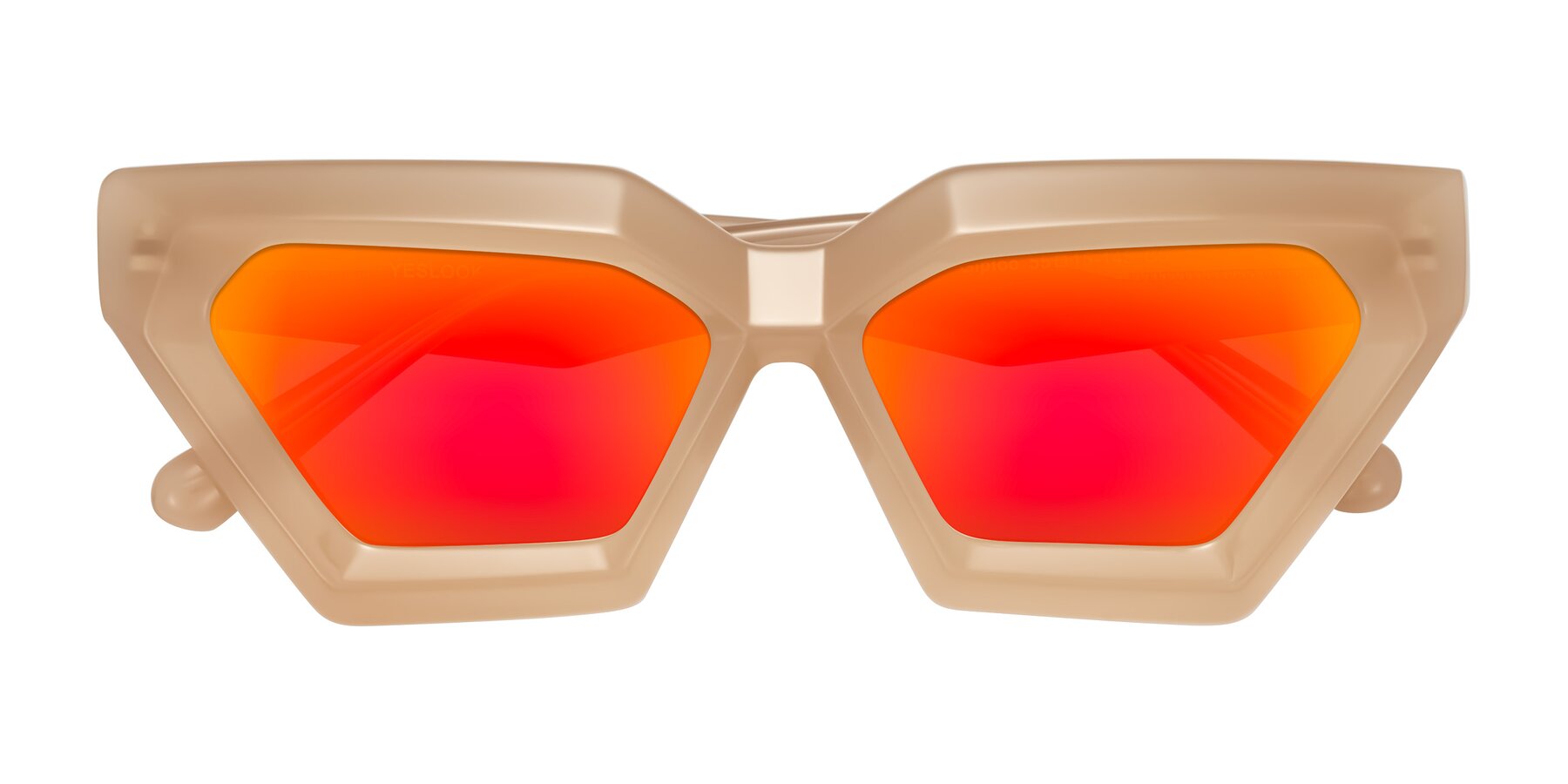 Folded Front of Giptoo in Creamy Beige with Red Gold Mirrored Lenses