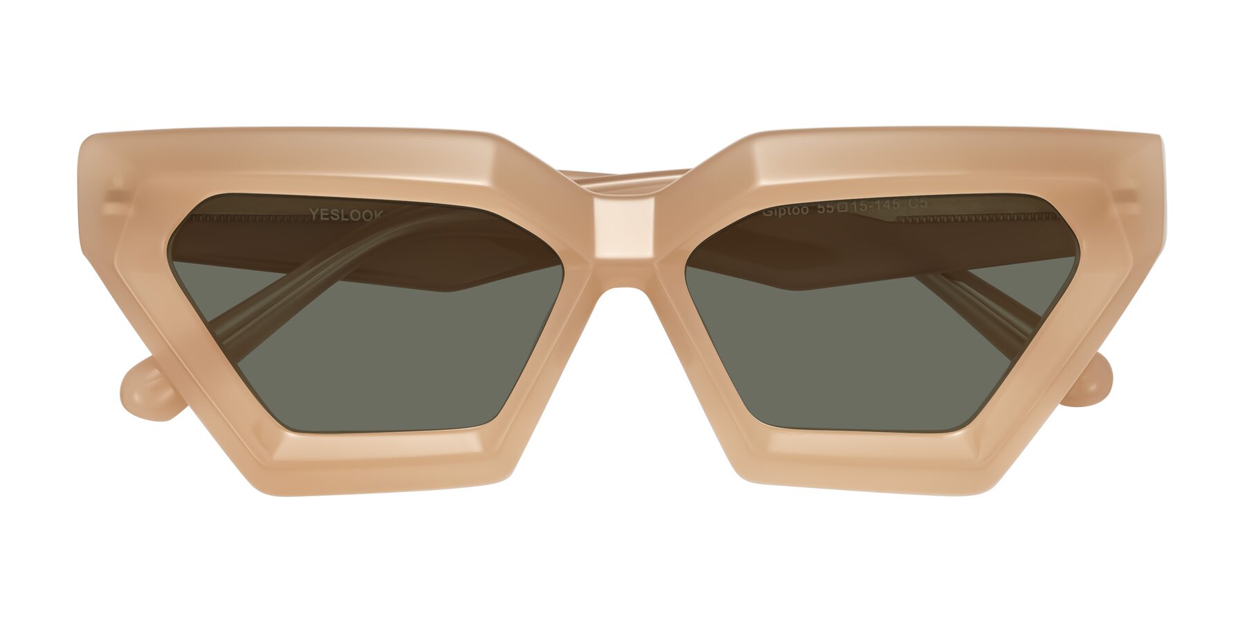 Folded Front of Giptoo in Creamy Beige with Gray Polarized Lenses