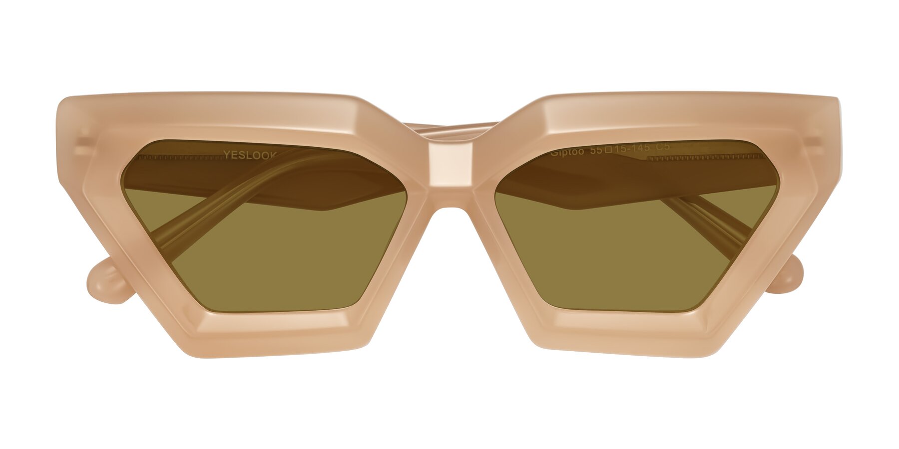 Folded Front of Giptoo in Creamy Beige with Brown Polarized Lenses