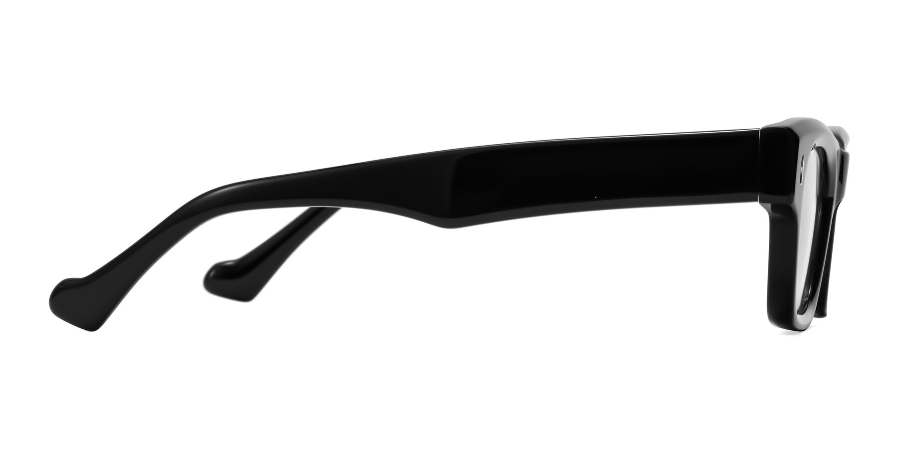 Side of Xallon in Black with Clear Eyeglass Lenses