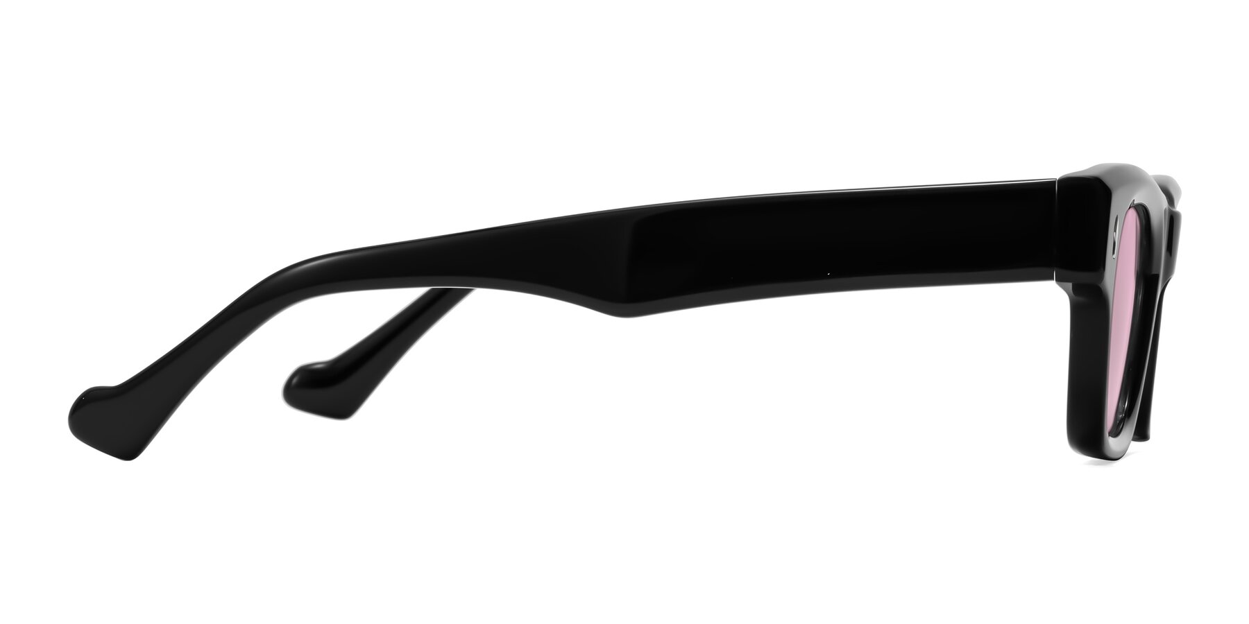 Side of Xallon in Black with Light Pink Tinted Lenses