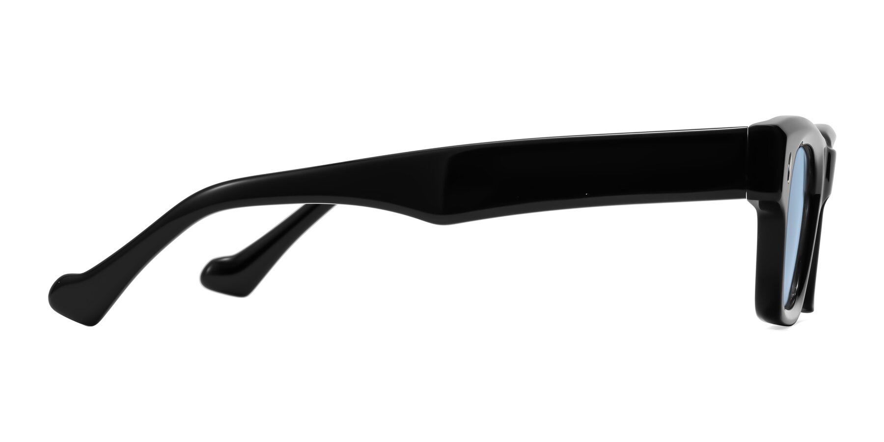 Side of Xallon in Black with Light Blue Tinted Lenses