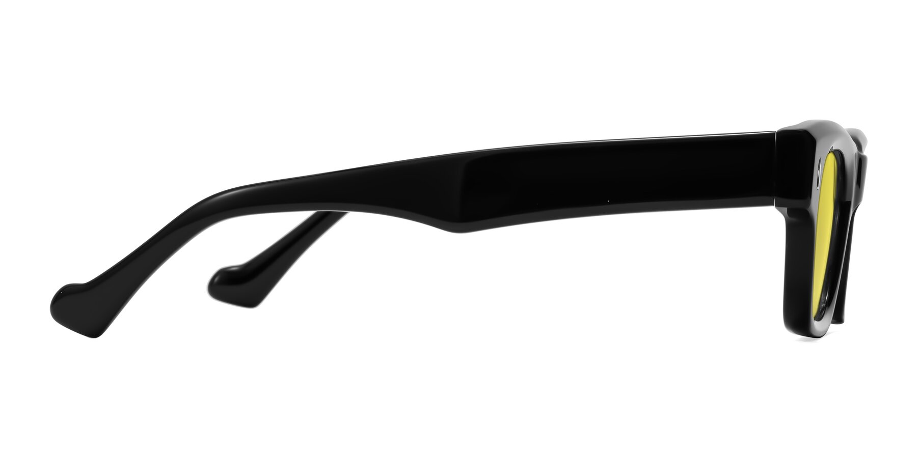 Side of Xallon in Black with Medium Yellow Tinted Lenses