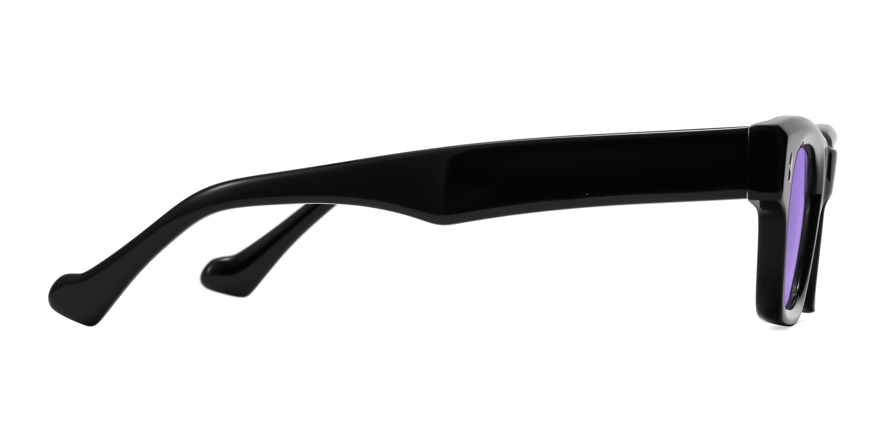Side of Xallon in Black with Medium Purple Tinted Lenses
