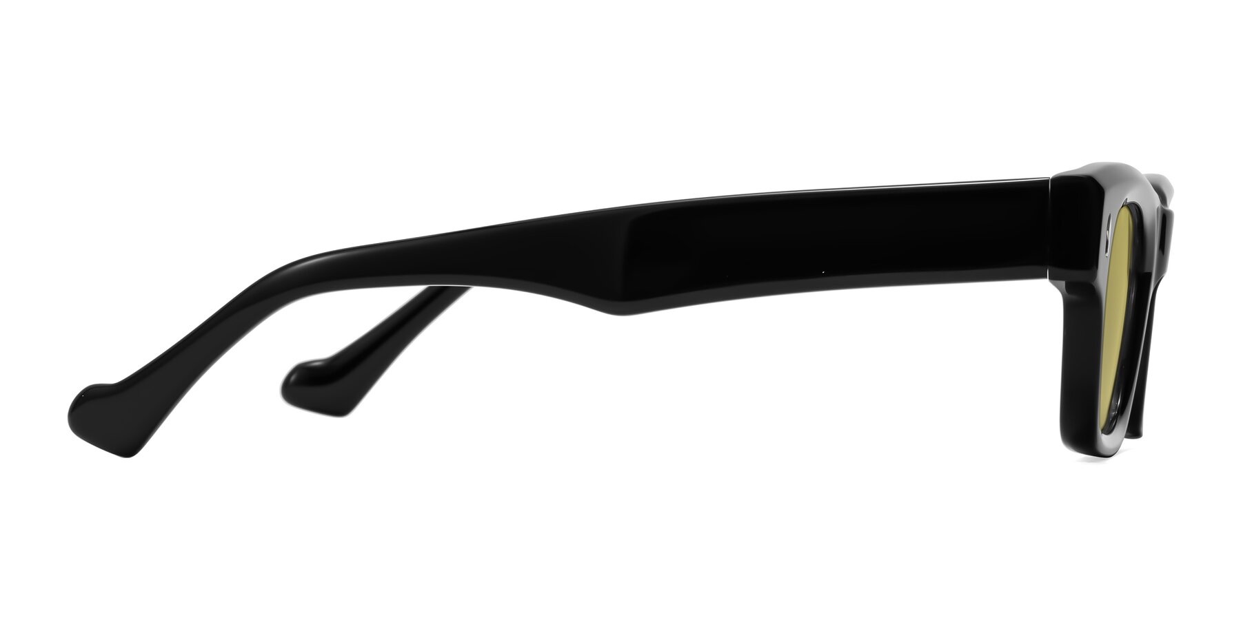 Side of Xallon in Black with Medium Champagne Tinted Lenses