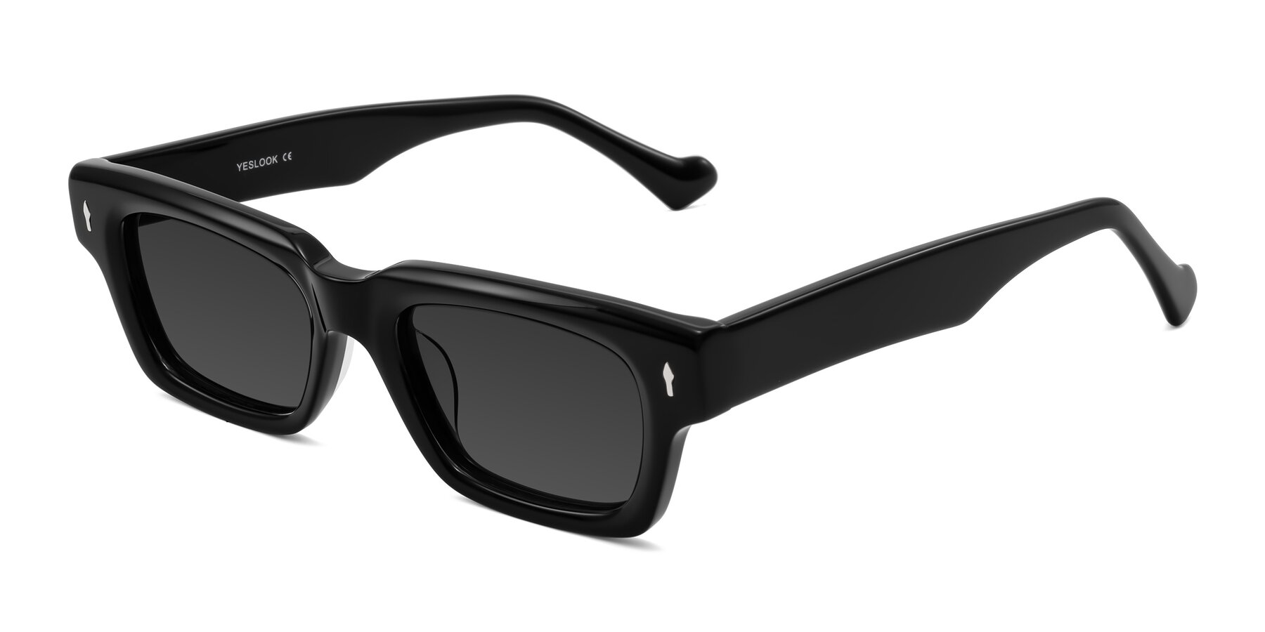 Angle of Xallon in Black with Gray Tinted Lenses