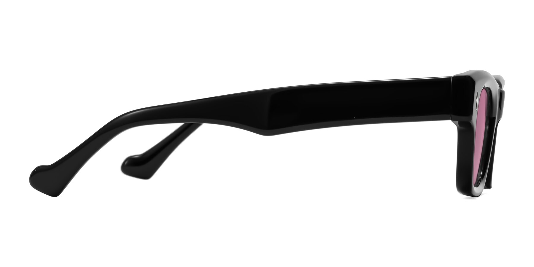 Side of Xallon in Black with Medium Wine Tinted Lenses