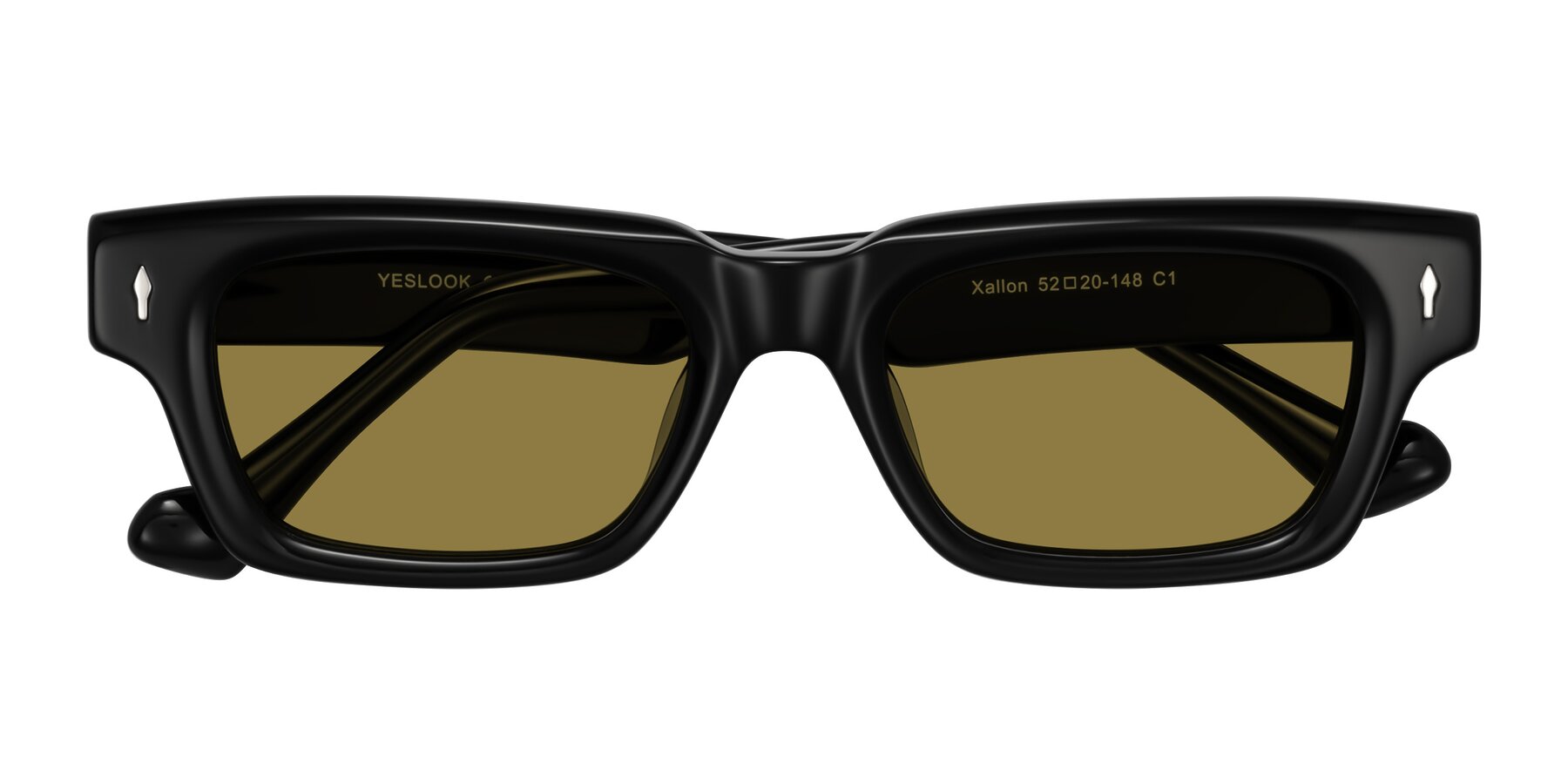 Folded Front of Xallon in Black with Brown Polarized Lenses