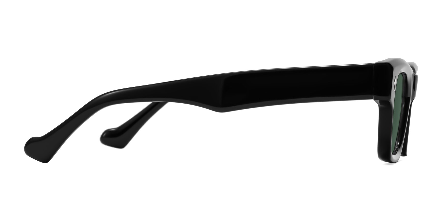 Side of Xallon in Black with Green Polarized Lenses