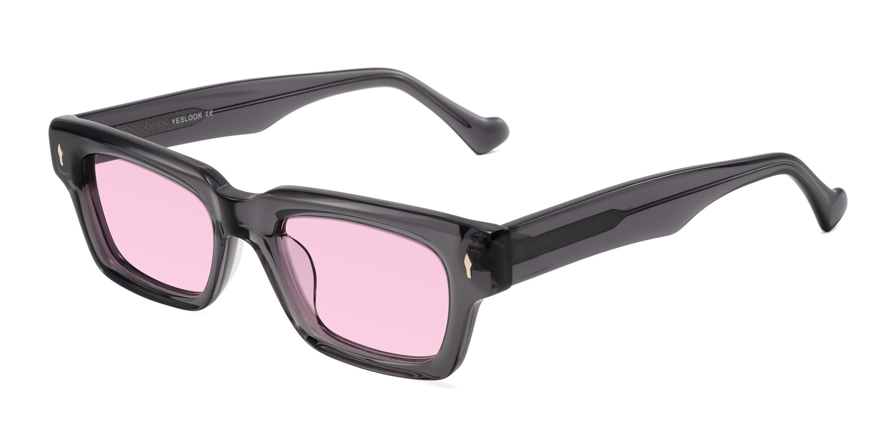Angle of Xallon in Transparent Gray with Light Pink Tinted Lenses