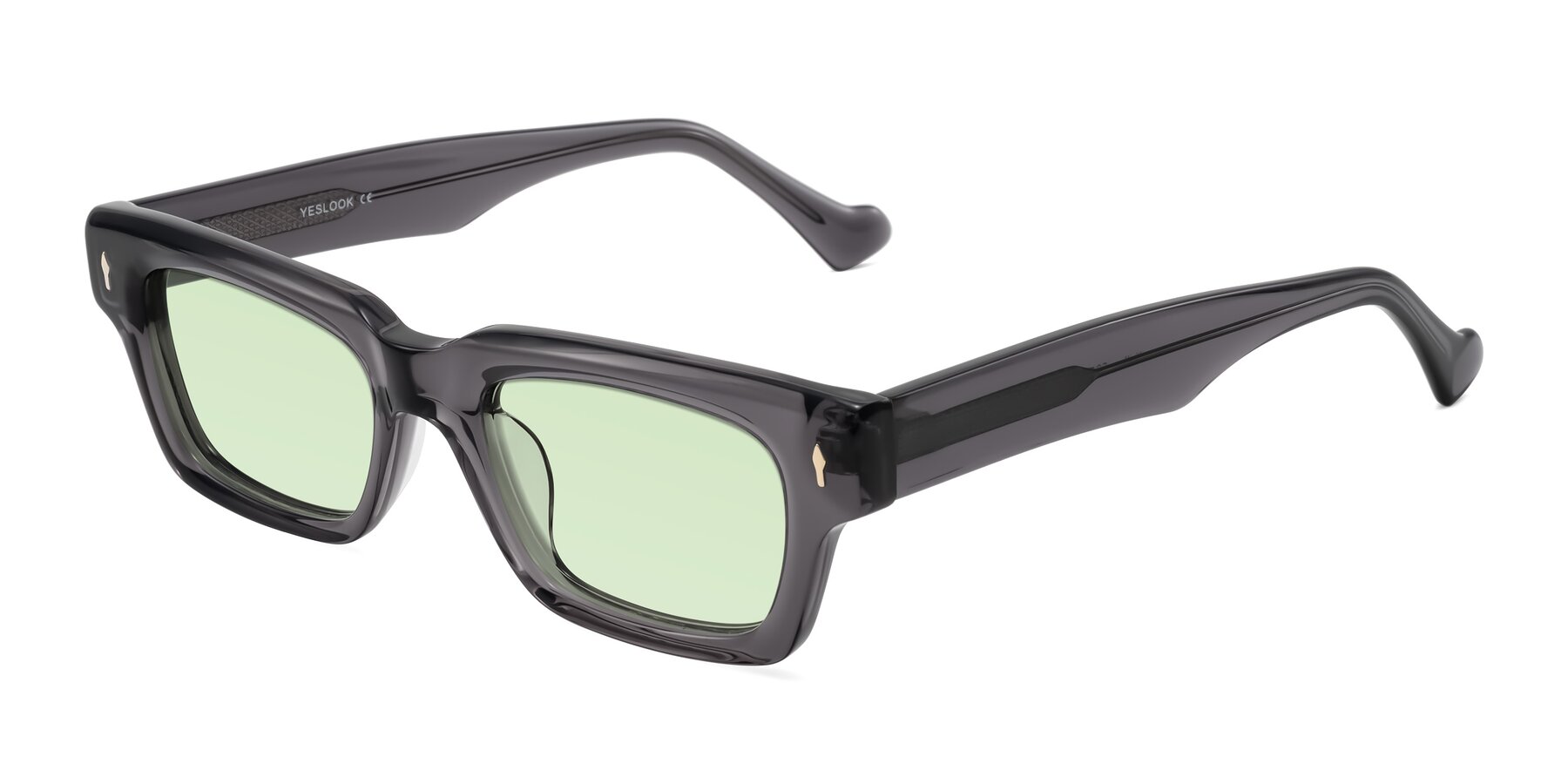 Angle of Xallon in Transparent Gray with Light Green Tinted Lenses