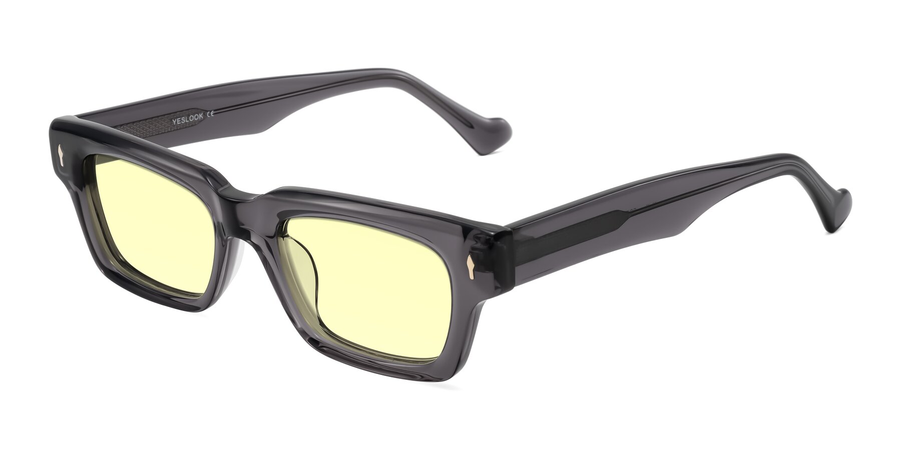 Angle of Xallon in Transparent Gray with Light Yellow Tinted Lenses