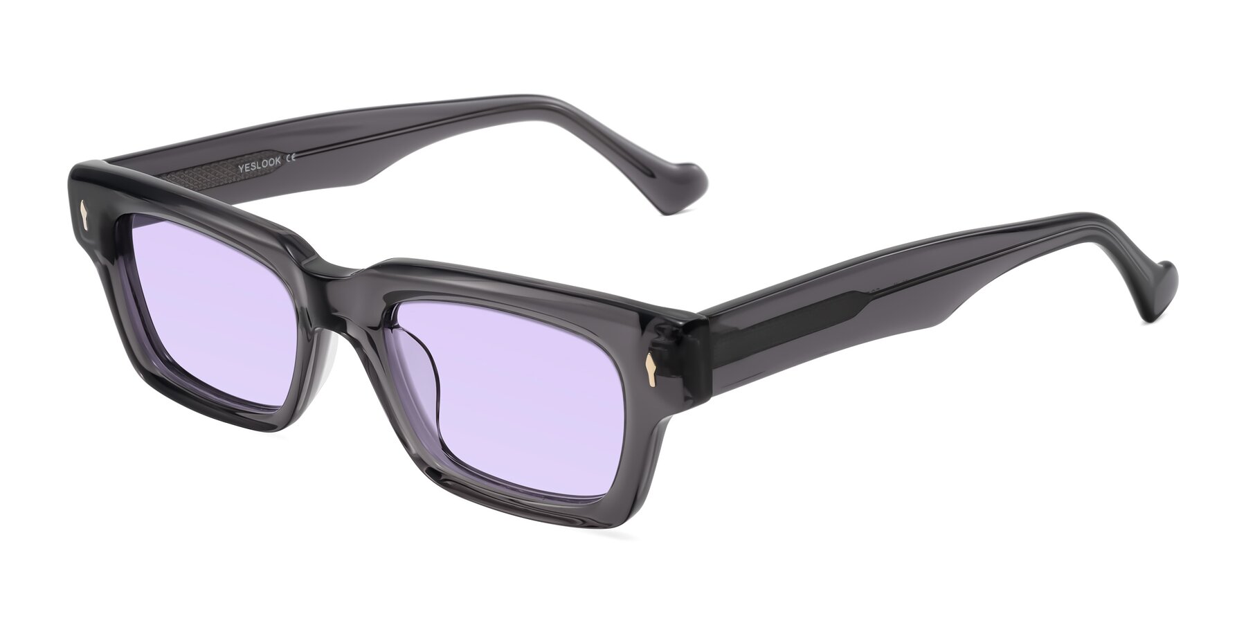 Angle of Xallon in Transparent Gray with Light Purple Tinted Lenses