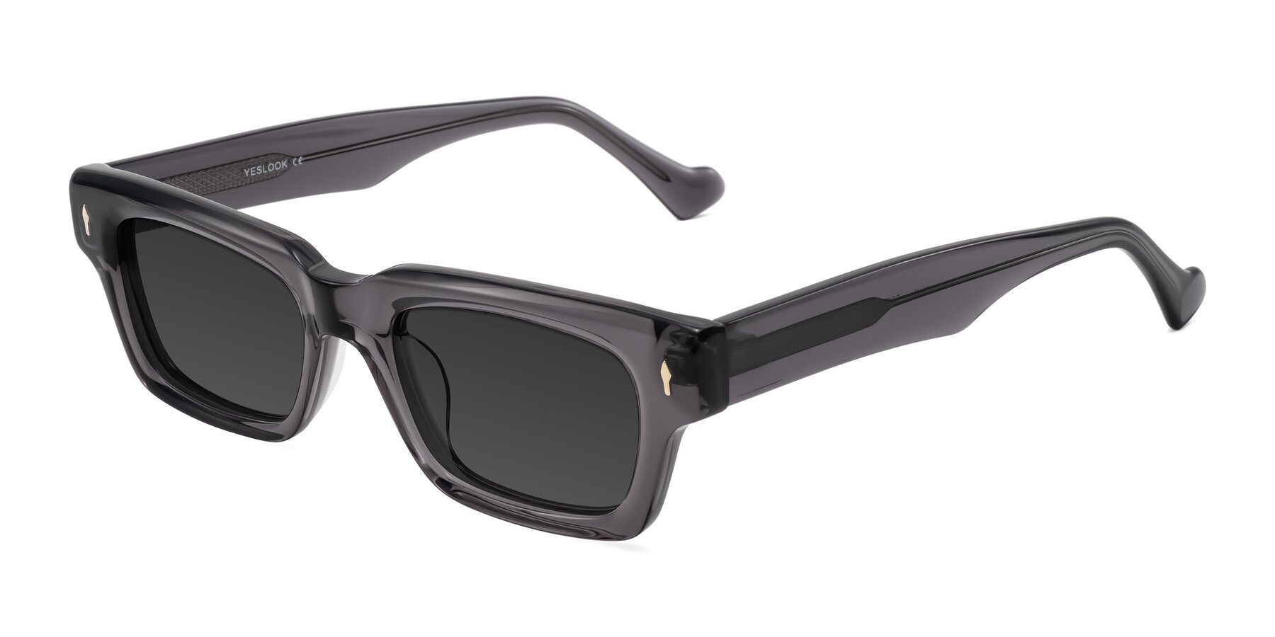 Angle of Xallon in Transparent Gray with Gray Tinted Lenses
