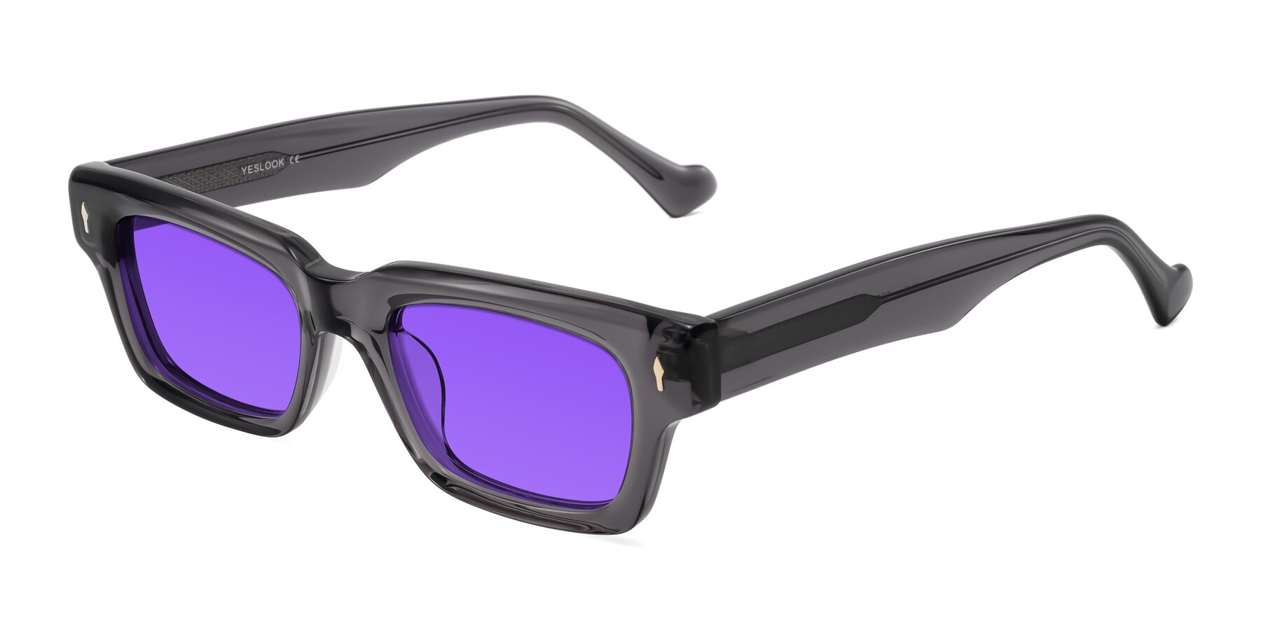 Angle of Xallon in Transparent Gray with Purple Tinted Lenses