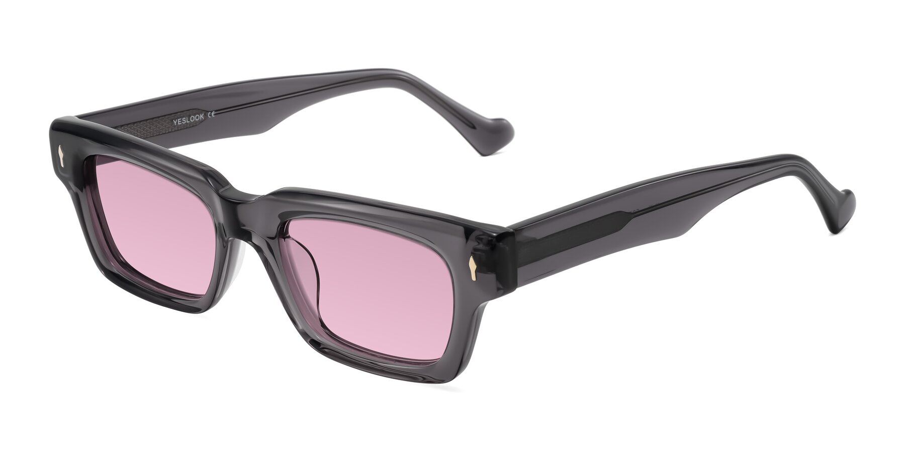 Angle of Xallon in Transparent Gray with Light Wine Tinted Lenses